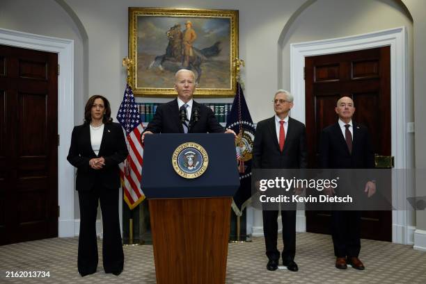 President Joe Biden delivers remarks on the assassination attempt on Republican presidential candidate former President Donald Trump at the White...