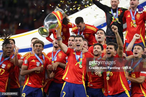 Alvaro Morata of Spain during the UEFA EURO 2024 final match between Spain and England at Olympiastadion on July 14, 2024 in Berlin, Germany.