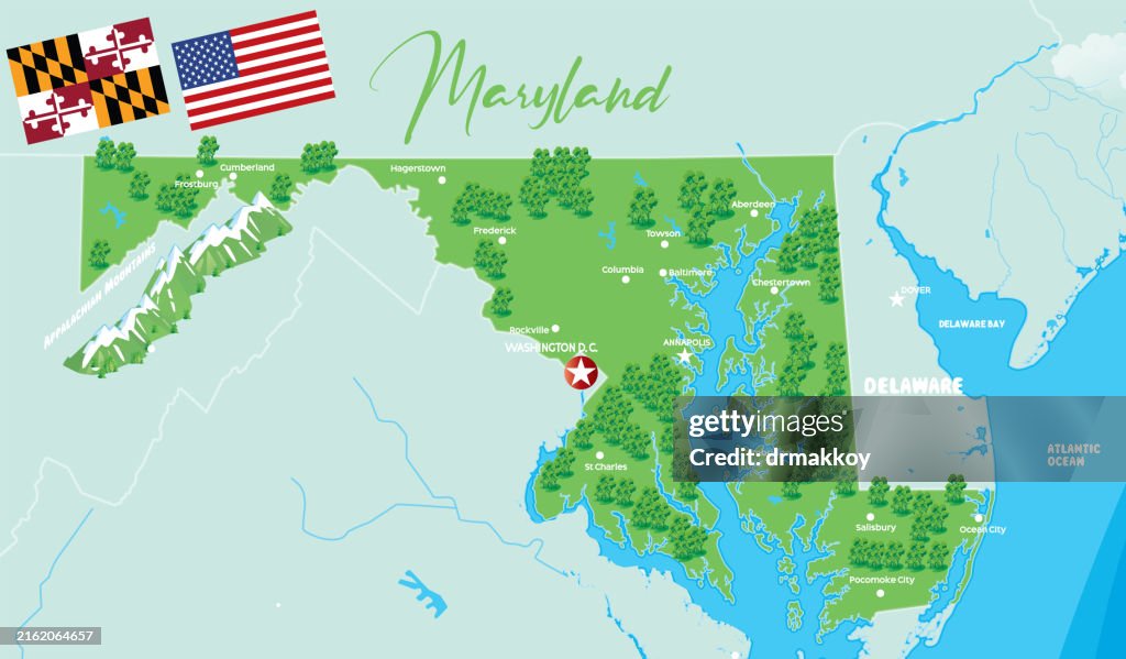 Cartoon Map Of Maryland