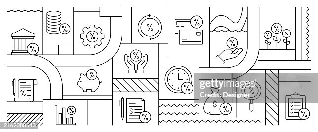Fee Related Header Tax And Loan Fees Related Line Style Banner Design For Web Page ...