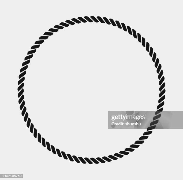 black and white rope icon circle sign pattern - tau stock-grafiken, -clipart, -cartoons und -symbole