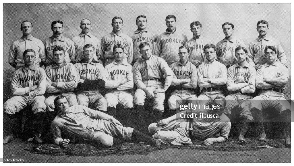 Antique photograph of baseball team: Brooklyn Baseball Club 1898