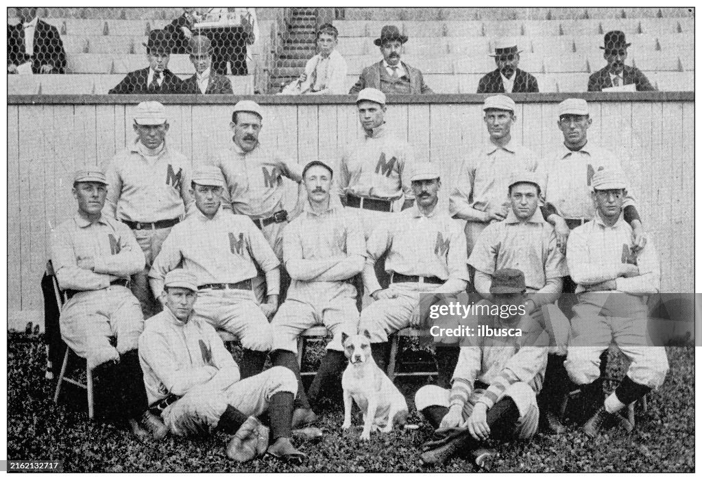 Fotografía antigua del equipo de béisbol: Club de Béisbol de Montreal 1898