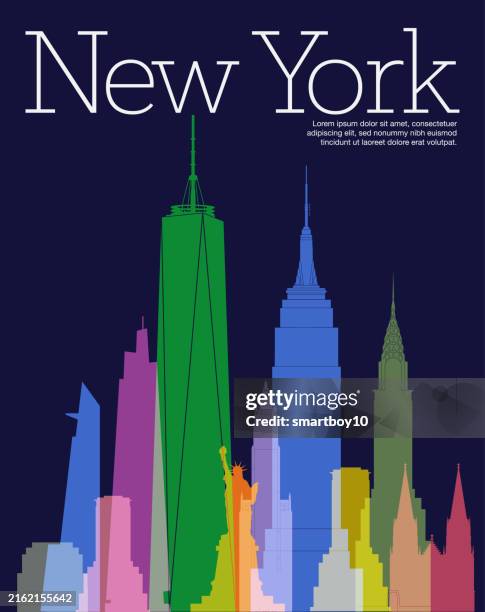new york skyline poster - hudson yards stock illustrations