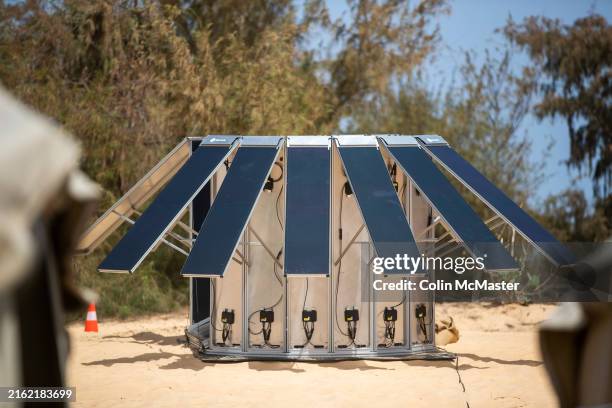 Solar power in the paddock during the Ocean X-Prix at Lac Rose on May 27, 2021 in Lac Rose, Senegal.