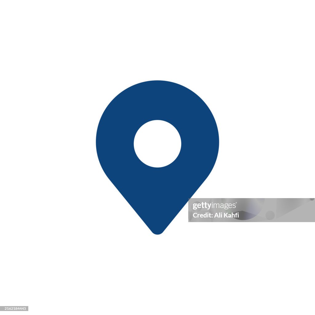 Emplacement, navigation, icône de glyphe d’épingle de carte. Icône solide qui peut être appliquée n’importe où, style simple, parfait au pixel près et moderne