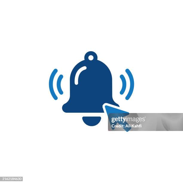 subscribe bell glyph icon. solid icon that can be applied anywhere, simple, pixel perfect and modern style - notification bell stock illustrations