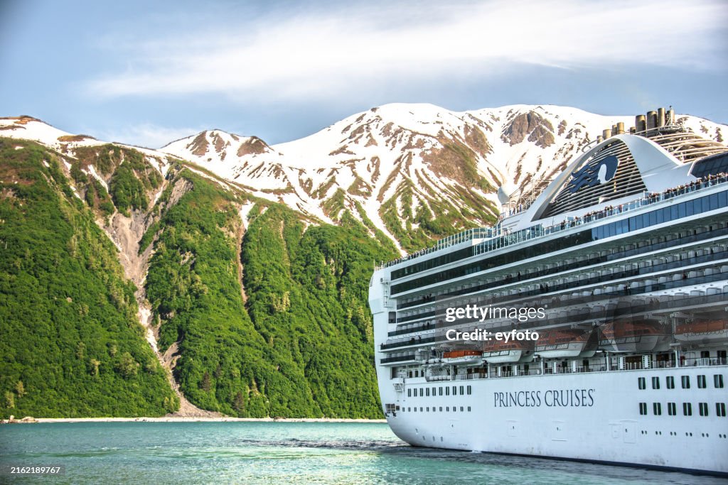 Princess Cruises Ship arriving at Yakutat Bay Alaska
