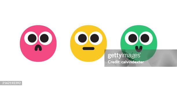 cute emoticons collection - negative feedback stock illustrations