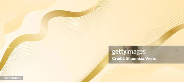 abstract luxury gold and cream shade background with golden line and wave layered design. design for background template, poster, banner, social media, greeting card, cover, certificate, brochure - neutral holiday background stock illustrations