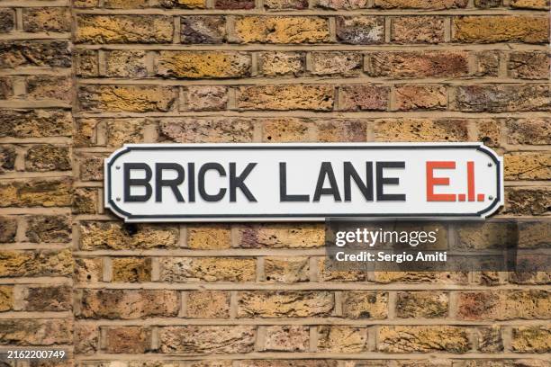 brick lane sign - road sign stock pictures, royalty-free photos & images