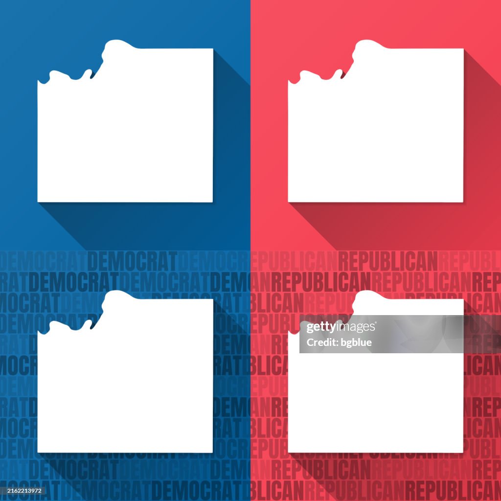 Johnson County, Kansas. Maps on blue and red backgrounds