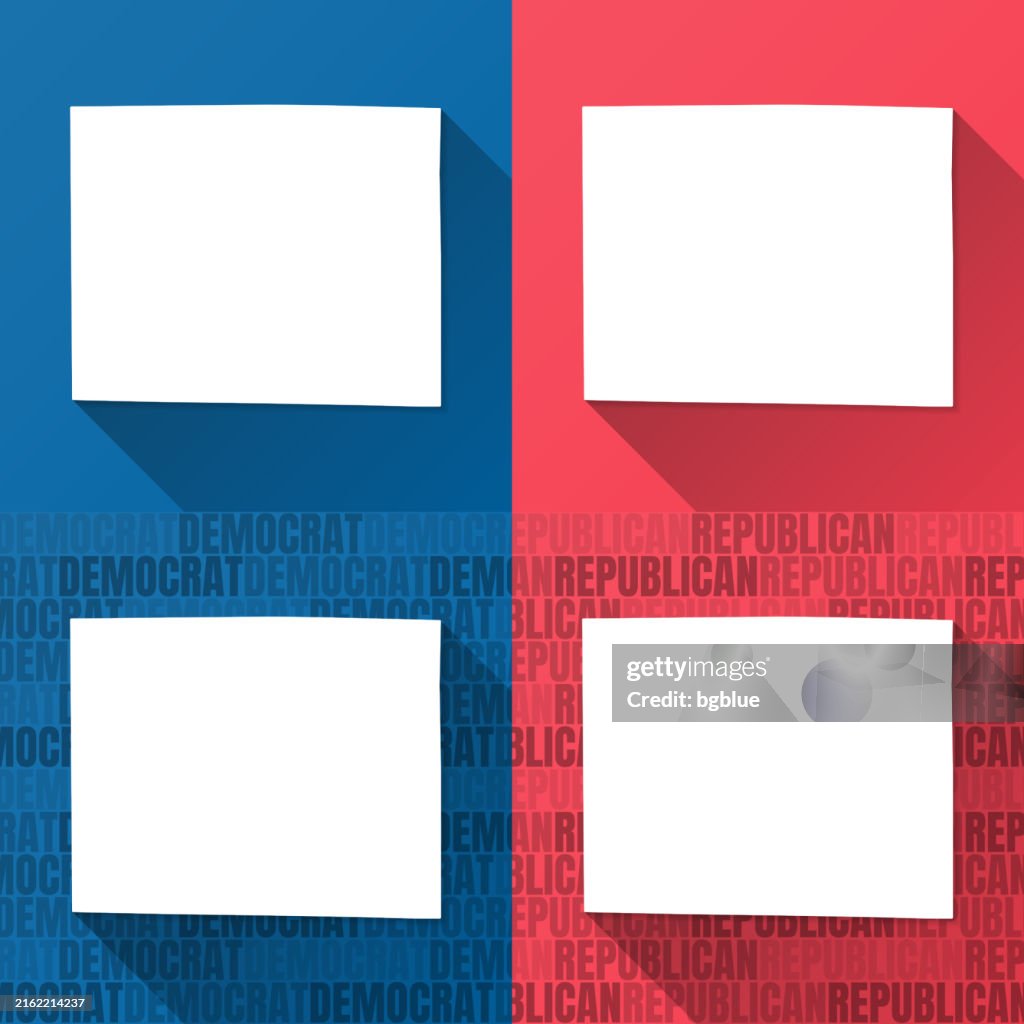 Rock County, Wisconsin. Maps on blue and red backgrounds