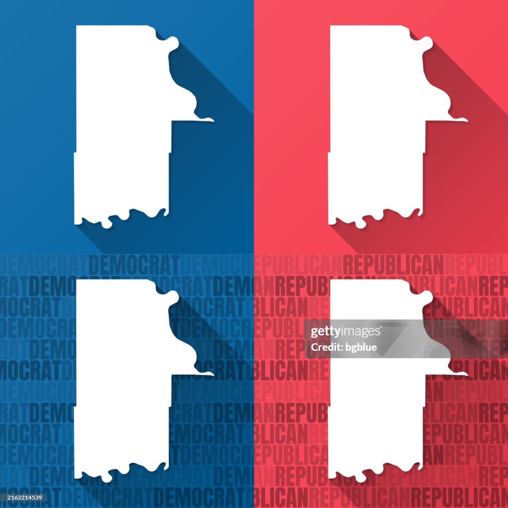 Leavenworth County, Kansas. Maps on blue and red backgrounds