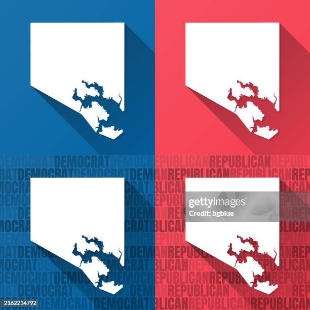 baltimore city county, maryland. maps on blue and red backgrounds - baltimore county stock illustrations