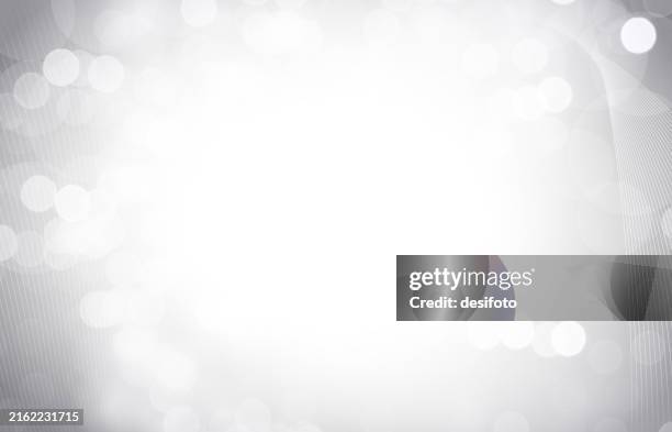 leere leere glitzernde, schimmernde, glänzende horizontale textureffekt-vektorhintergründe in heller hellgrauer grauer farbe mit verschwommenen blasen oder lens flare und blendung am ganzen körper wie bokeh-lichter für weihnachten, neujahr, geburtstag - silver-glitter-white-background stock-grafiken, -clipart, -cartoons und -symbole