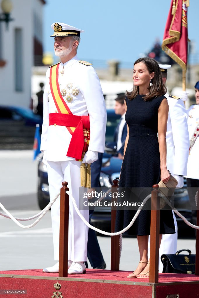 Spanish Royals Attend a Military Event In Pontevedra