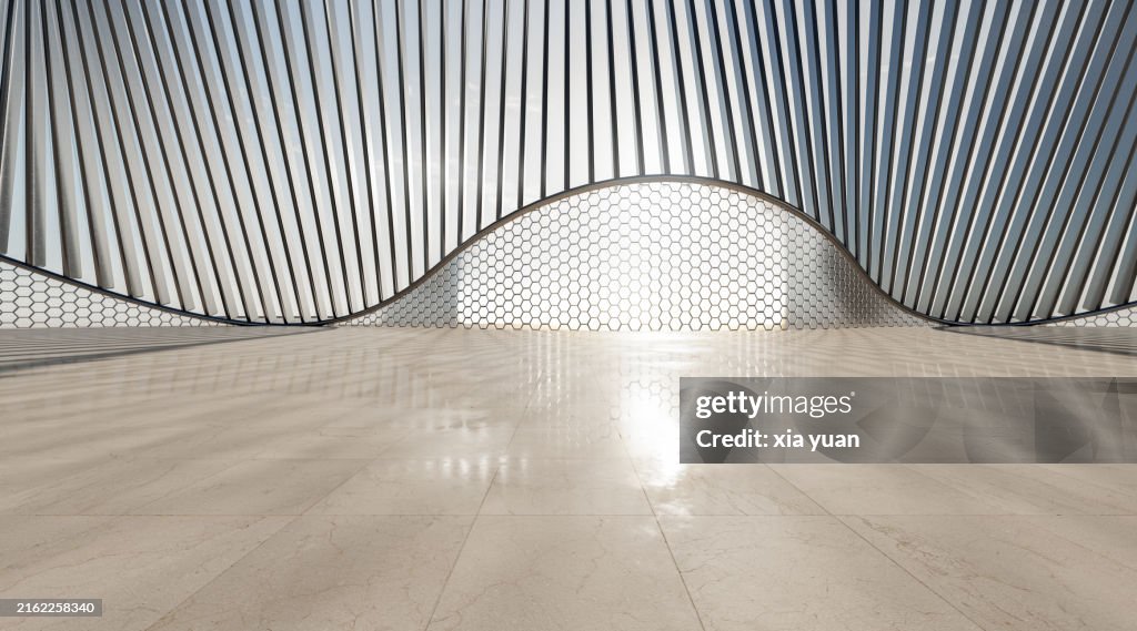 Abstract corridor in membrane structure architecture