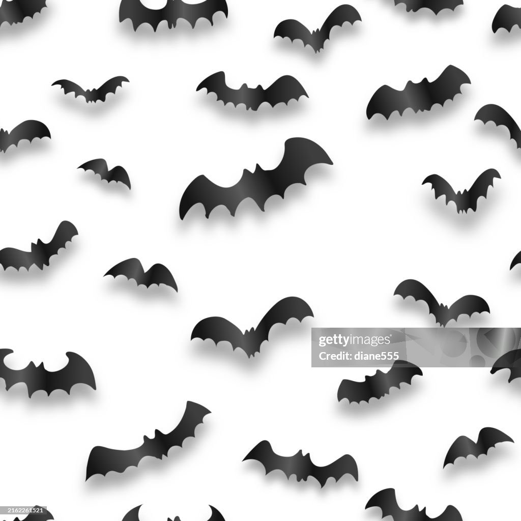 Bat Cut Pattern Cut Paper Style Bats Seamless Background Pattern High-Res Vector ...