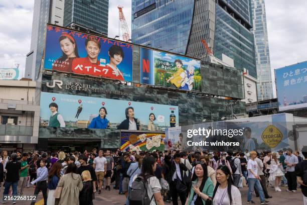 shibuya station in tokyo, japan - japan railway station stock pictures, royalty-free photos & images