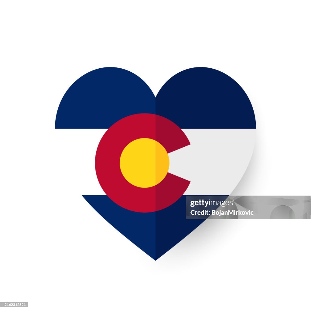 Colorado heart flag. Vector