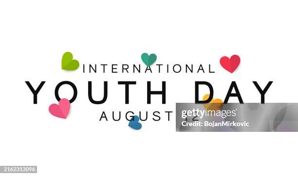 international youth day background, august 12. vector - august background vector stock illustrations