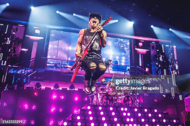 Rudolf Schenker of Scorpions performs in concert at Wizink Center on July 16, 2024 in Madrid, Spain.