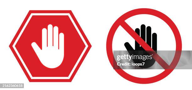 illustrations, cliparts, dessins animés et icônes de panneau d’interdiction d’entrée et panneau d’interdiction d’entrée - stop
