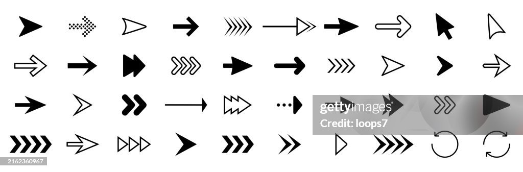 Pfeil-Symbol-Set. Pixel Perfekte Vektor EPS 10 Illustration