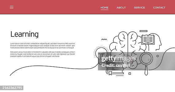 Vector Background Design Learning Vector Set Of Illustration Learning Concept Line Art Style Background ...