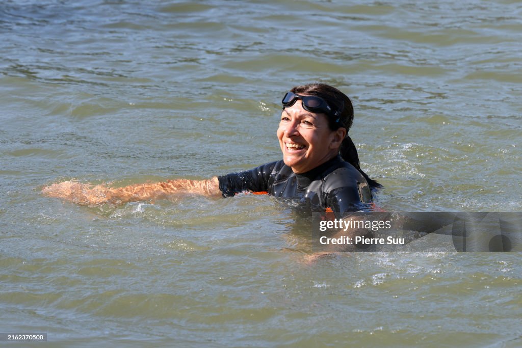 Paris Mayor Anne Hidalgo Swims In Seine Ahead Of Olympic Games
