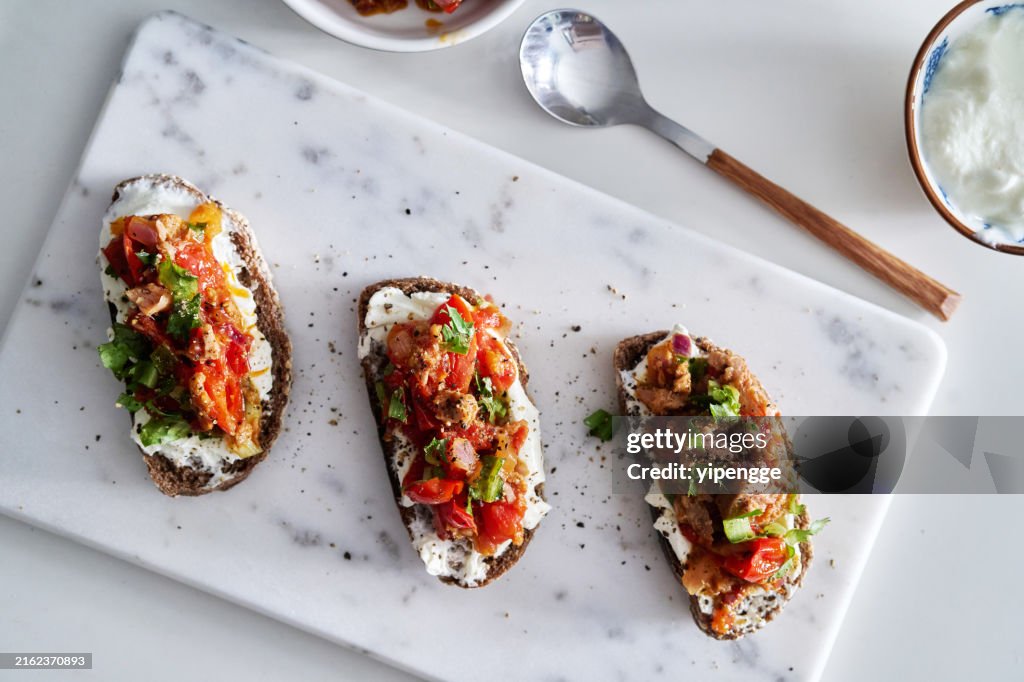 Delicious bruschetta for brunch