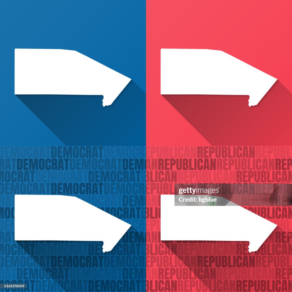 Bandera County, Texas. Maps on blue and red backgrounds