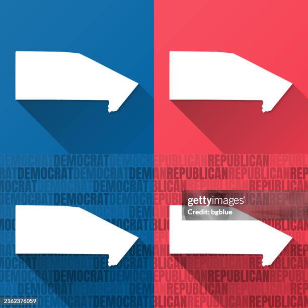 bandera county, texas. maps on blue and red backgrounds - bandera texas stock illustrations