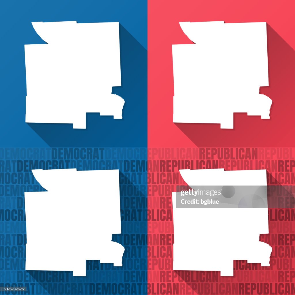 Tompkins County, New York. Maps on blue and red backgrounds