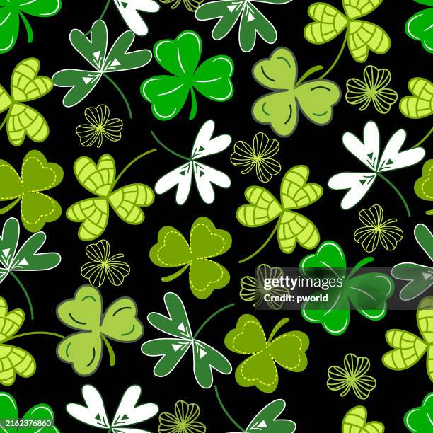 clover seamless pattern . - celtic background pattern stock illustrations