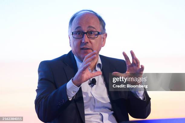 Luis Gallego, chief executive officer of International Airlines Group , during the opening day of the Farnborough International Airshow in...