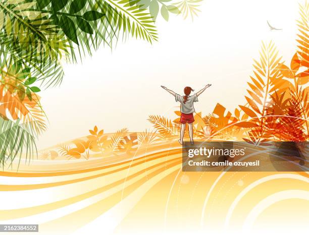 nature relax - windsurfing sail stock illustrations