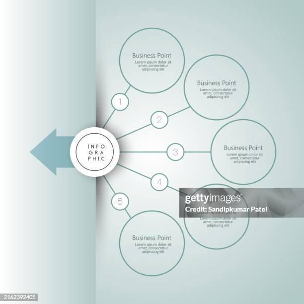 ilustrações de stock, clip art, desenhos animados e ícones de circle infographics elements design. abstract business workflow - número 5