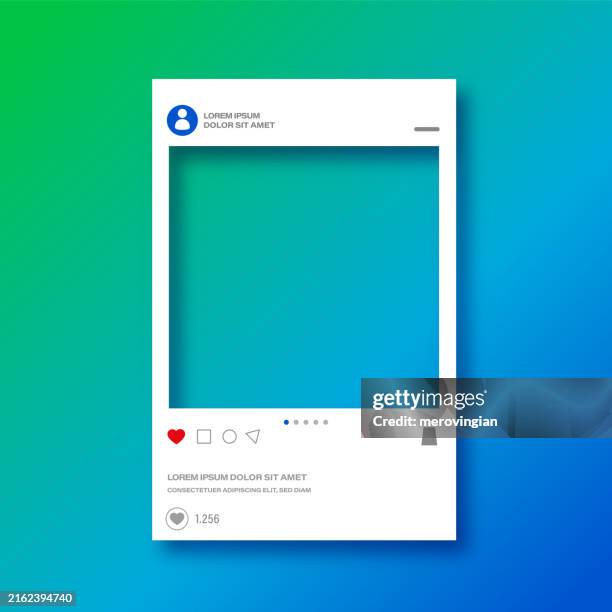 photo frame for social media designs. post template framework. insert your picture - social media marketing vector stock illustrations