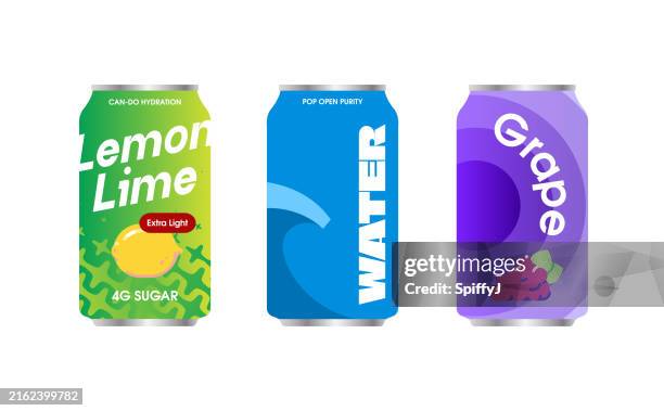 soft drinks - lemon lime soda white background stock illustrations