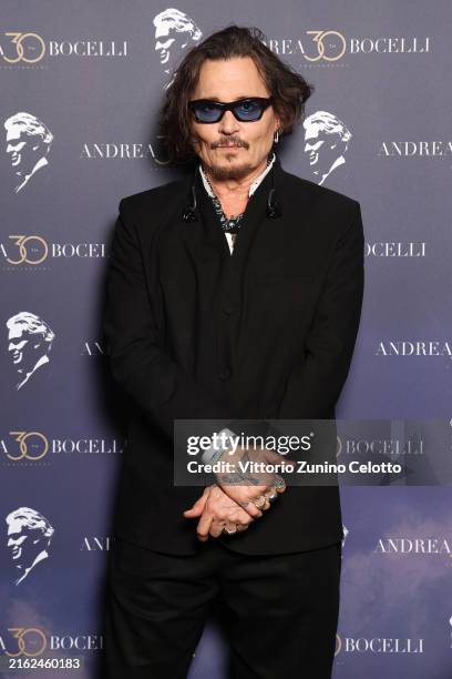 Johnny Depp attends the "Andrea Bocelli 30: The Celebration", Andrea Bocelli celebrates his 30th anniversary in music with three star-studded...