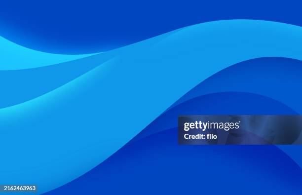 glatte kurve blaue welle abstrakter hintergrund - aquarelleffekt stock-grafiken, -clipart, -cartoons und -symbole