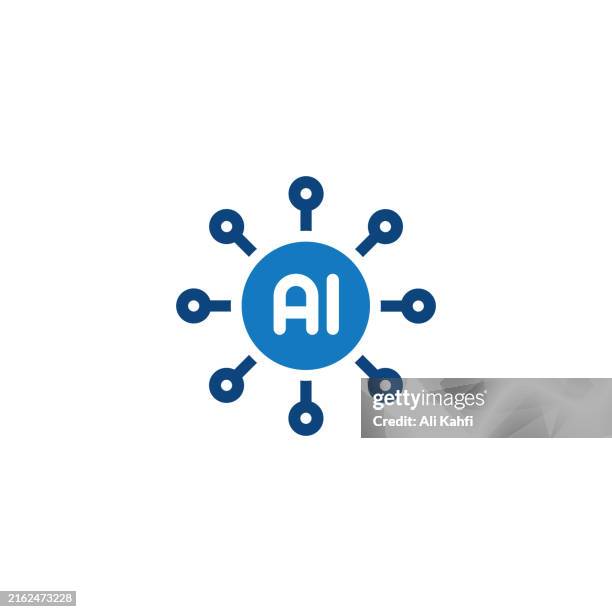 illustrazioni stock, clip art, cartoni animati e icone di tendenza di icona solida del glifo della rete di intelligence artificiale. icona solida che può essere applicata ovunque, semplice, pixel perfect e stile moderno - digital transformation