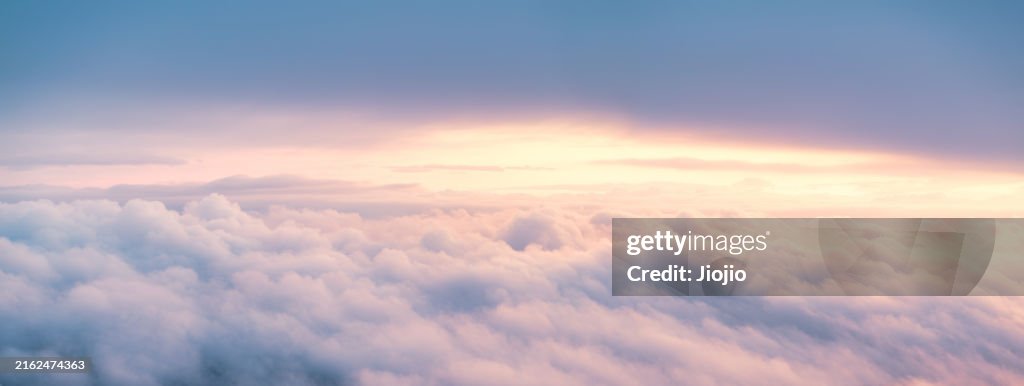 Mid-Air cloudscape against sunrise