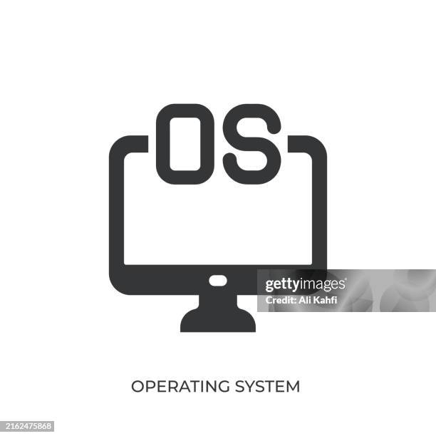 operating system glyph solid icon. solid icon that can be applied anywhere, simple, pixel perfect and modern style - operating system icon stock illustrations