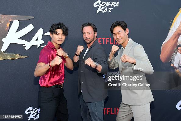 Brandon H Brandon H. Lee, Don Lee, and Daniel Kim attend Cobra Kai Season 6 ...