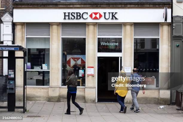 An HSBC Holdings Plc bank branch in Enfield, UK, on Monday, July 22, 2024. HSBC are due to report their interim reults on July 31. Photographer:...