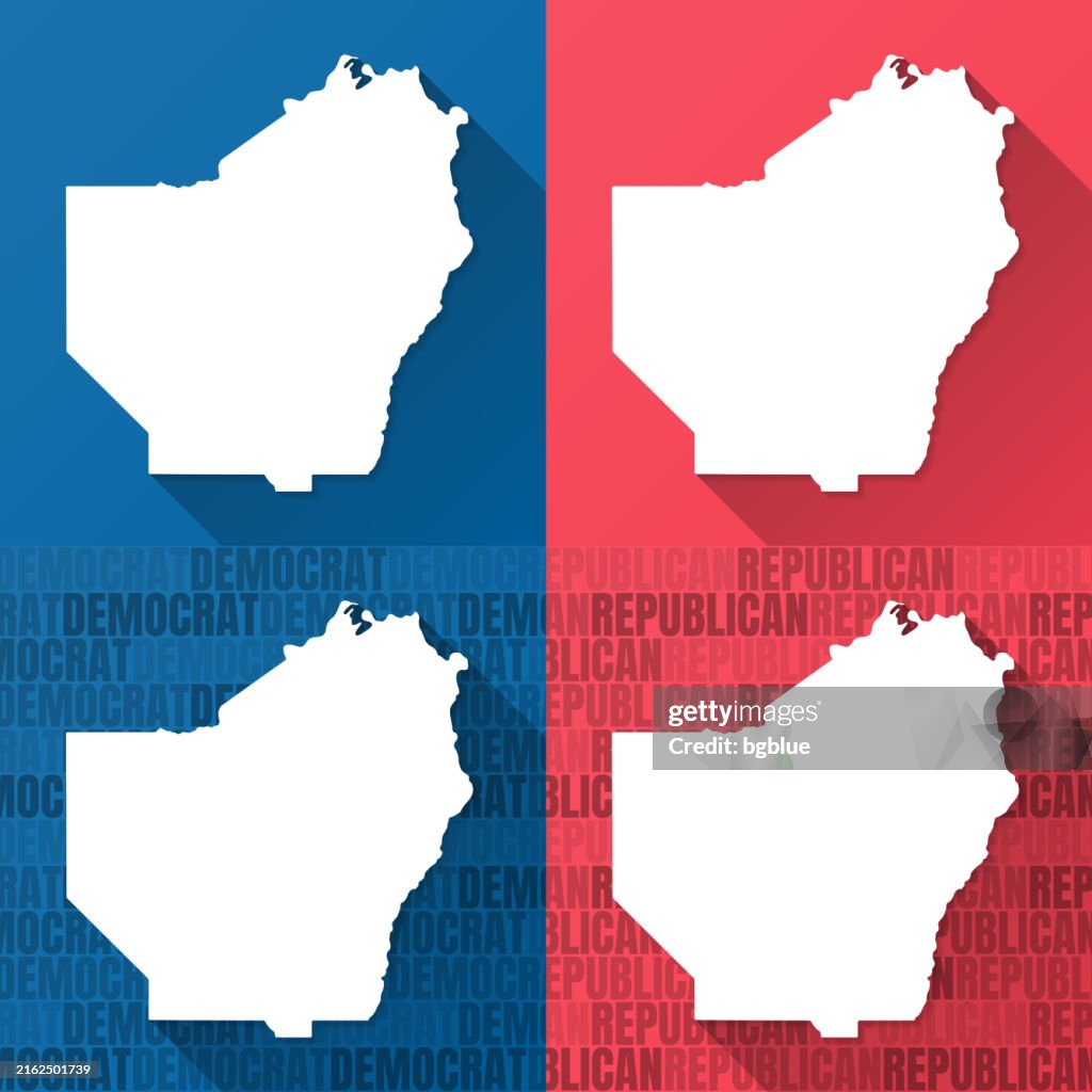 Ouachita Parish, Louisiana. Maps on blue and red backgrounds