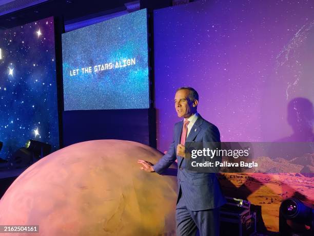 Portraits of American Ambassador to India Mr Eric Garcetti at a function to celebrate the National Day of the United States of America on July 10,...